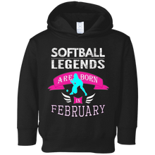 Top Girls Softball Legends Born in February Fun Gift T-Shirt