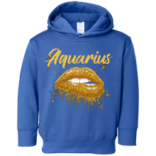 Aquarius Zodiac Birthday Golden Lips T-Shirt for Black Women