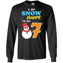 Snow Happy to Be 7 Kid's Winter Birthday T-Shirt