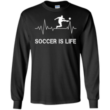 Soccer Is Life Heartbeat T-Shirt - Player Coach Ball Gifts
