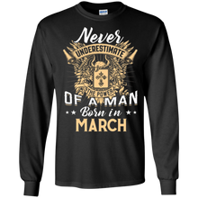Mens Never underestimate an old man born in March T-shirt