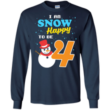 Snow Happy to Be 4 Kid's Winter Birthday T-Shirt