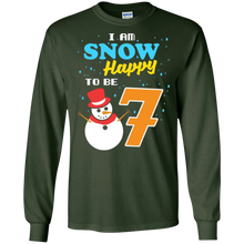 Snow Happy to Be 7 Kid's Winter Birthday T-Shirt