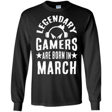 Legendary Gamers are Born in March Birthday Gaming T Shirt
