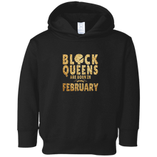Flat Gold Print Black Queens February Born Tshirt