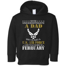 Never Underestimate US Air Force Dad Born In February Tshirt