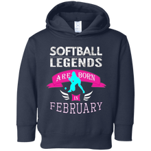 Top Girls Softball Legends Born in February Fun Gift T-Shirt