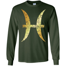 Zodiac Sign Pisces T-Shirts (Green Gold)