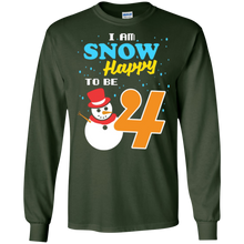 Snow Happy to Be 4 Kid's Winter Birthday T-Shirt