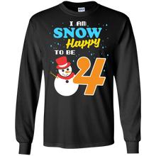 Snow Happy to Be 4 Kid's Winter Birthday T-Shirt