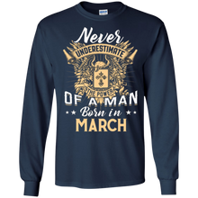 Mens Never underestimate an old man born in March T-shirt