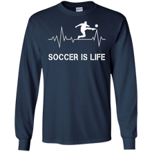 Soccer Is Life Heartbeat T-Shirt - Player Coach Ball Gifts
