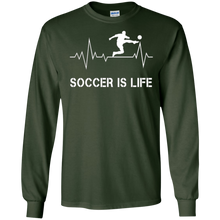 Soccer Is Life Heartbeat T-Shirt - Player Coach Ball Gifts