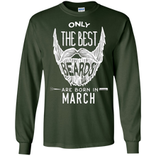 Mens Only the Best Beards Are Born in March Birthday Shirt Men