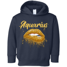 Aquarius Zodiac Birthday Golden Lips T-Shirt for Black Women
