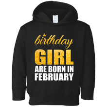 Birthday Girl Are Born In February T-shirt For Girls Golden